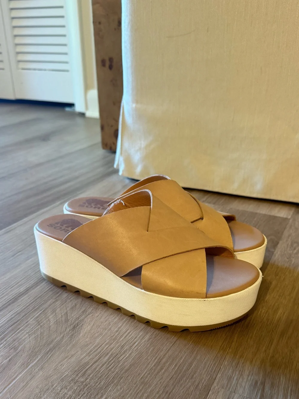 Sorel Cameron Beige Wedges